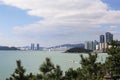 City skyline and skyscrapers in the Haeundae district, Busan, South Korea Royalty Free Stock Photo