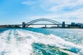 The city skyline of Sydney, Australia. Harbour bridge Circular Quay and Opera House Royalty Free Stock Photo