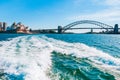 The city skyline of Sydney, Australia. Harbour bridge Circular Quay and Opera House Royalty Free Stock Photo