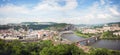 City skyline Usti nad Labem panorama, Czech republic, Labe Elbe river, bridge