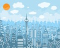 City skyline vector illustration. Royalty Free Stock Photo