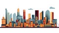 City skyline vector illustration. Urban landscape. Daytime cityscape Royalty Free Stock Photo
