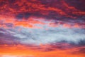 City skyline on vivid abstract sunset sky background Royalty Free Stock Photo
