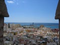 City skyline and walls of Alcazaba fortress in Almeria Royalty Free Stock Photo