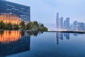 City skyline and water surface at night in Chongqing Royalty Free Stock Photo