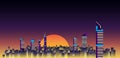 City skylines background vector illustration. flat city building