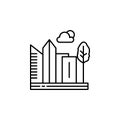 City, skyscraper, buildings, tree outline icon. Element of landscapes illustration. Signs and symbols outline icon can be used for