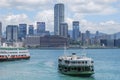 City Skyscraper and Ferry Boats at HongKong Habor