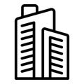 City skyscraper icon outline vector. Poland travel