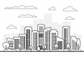 City and skyscraper on white background, Modern architecture buildings vector set Royalty Free Stock Photo