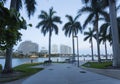 City skyscrapers and Brickell Key in Downtown Miami, Miami, Florida Royalty Free Stock Photo