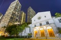 City skyscrapers and First Presbyterian Church in Downtown Miami, Miami, Florida