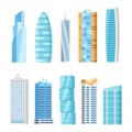 City skyscrapers, isolated vector cartoon set Royalty Free Stock Photo