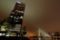City skyscrapers night lights Rotterdam Royalty Free Stock Photo