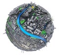 City on small planet. Architecture concept Royalty Free Stock Photo