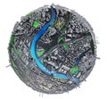 City on small planet. Architecture concept Royalty Free Stock Photo