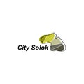 City Solok map. vector map of Indonesia Country colorful design, illustration design template on white background Royalty Free Stock Photo