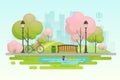 City spring park. Royalty Free Stock Photo