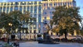 The city square and the monument to Yesenin in Moscow.