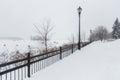 Promenade winter scene City of St. Eustache Royalty Free Stock Photo