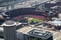 City ST Louis baseball stadium has seen from top of Arch Royalty Free Stock Photo