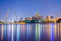 City of St. Louis skyline. Image of St. Louis downtown with Gate