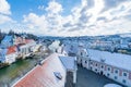 City of steyr, panoramic view from castle schloss lamberg on a snowy day