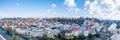 City of steyr, panoramic view from castle schloss lamberg on a snowy day