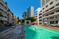 City street and buildings in Tel Aviv, Israel. Royalty Free Stock Photo