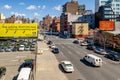 City street in Chelsea aerial view from the High Line Rooftop Park, New York City Royalty Free Stock Photo