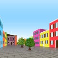 City street with colorful houses Royalty Free Stock Photo