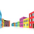 City street with colorful houses Royalty Free Stock Photo