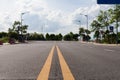 City street with empty road, City background concept Royalty Free Stock Photo