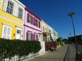 City street town-houses Urban Valparaiso Chile 