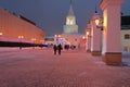 City Street January night. Kazan, Russia