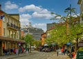 City Street in Molde with Cruise Ship Royalty Free Stock Photo