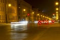 City street in Munich, Germany, at night Royalty Free Stock Photo