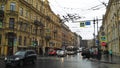 City street on a rainy day