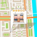 City street road map urban place landmark town flat design vector illustration Royalty Free Stock Photo