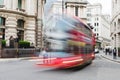 city street scene in London UK with blurred bus Royalty Free Stock Photo