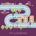 City Street Schema Abstract Flat Banner Royalty Free Stock Photo