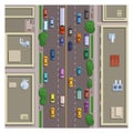 City street top view. Road traffic cars Royalty Free Stock Photo