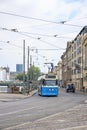 City street with a tram in Gothenburg