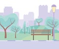 City street urban park bench road trees meadow design Royalty Free Stock Photo