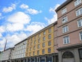 City street view with colorful traditional houses Royalty Free Stock Photo