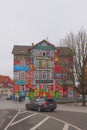 Tubingen, Baden-Wurttemberg, Germany - Jan 07, 2018: City street and youth center