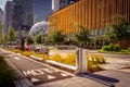 Seattle, Washington, USA - City streets with Amazon Spheres building in the background