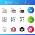 City structure icons set Royalty Free Stock Photo