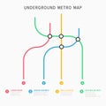 City Subway transportation scheme. Underground connection top view Royalty Free Stock Photo