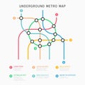 City Subway transportation scheme. Underground connection top view Royalty Free Stock Photo